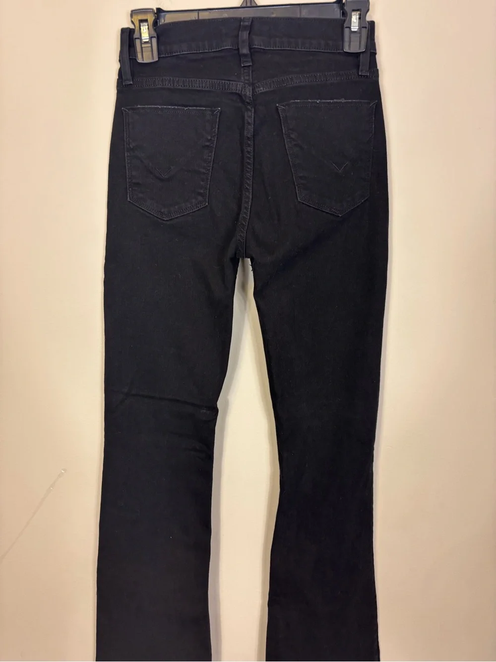 Hudson Jeans Black High-Rise Bootcut Jeans with Knee Distress Women’s 26